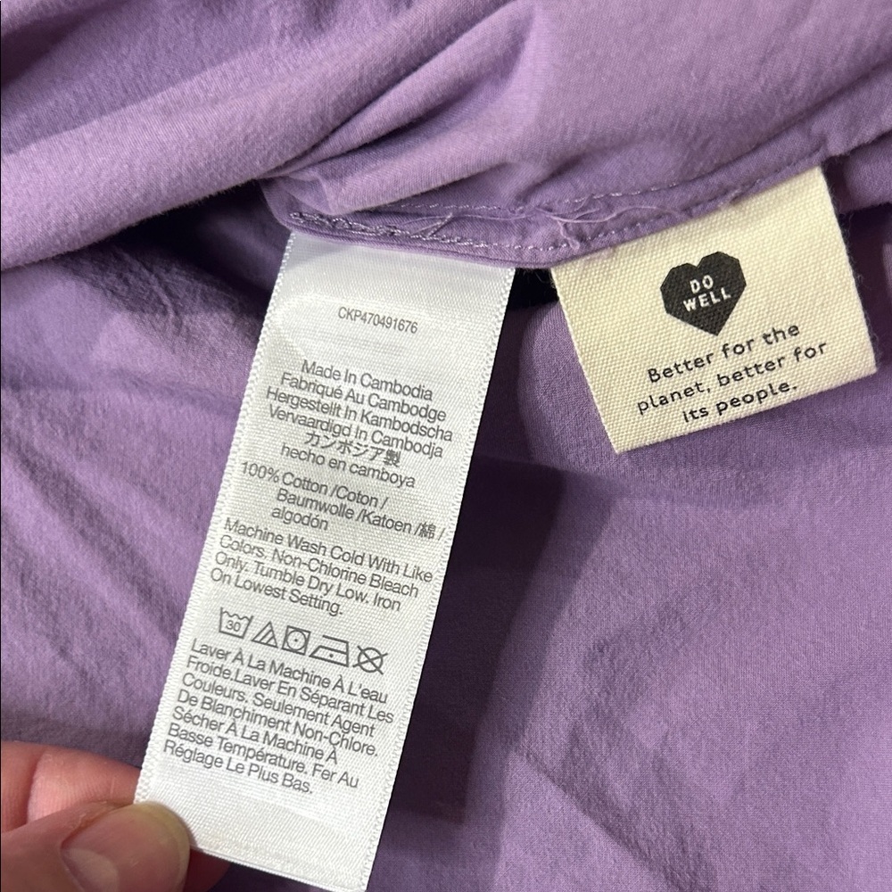 Madewell Lavender Oversized Poplin small Casual Button Down Shirt/dress - Picture 11 of 11
